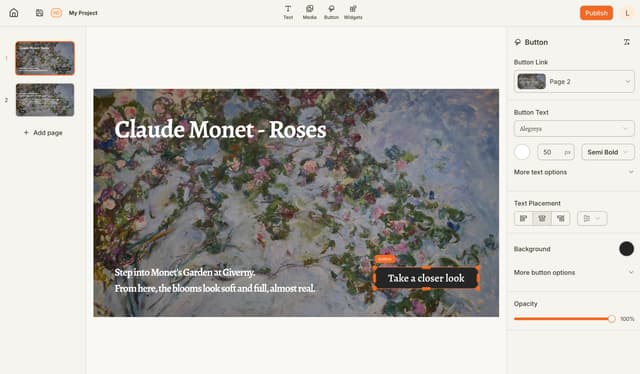 create content for your screens using the kaptive editor