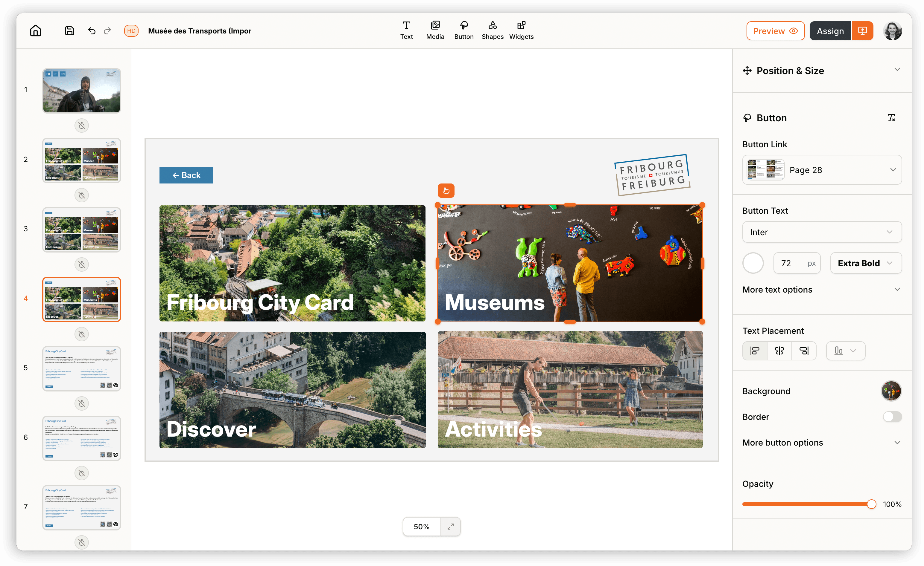 Kaptive Editor interface