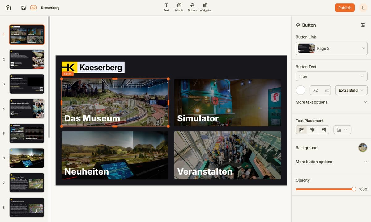 Interactive museum display