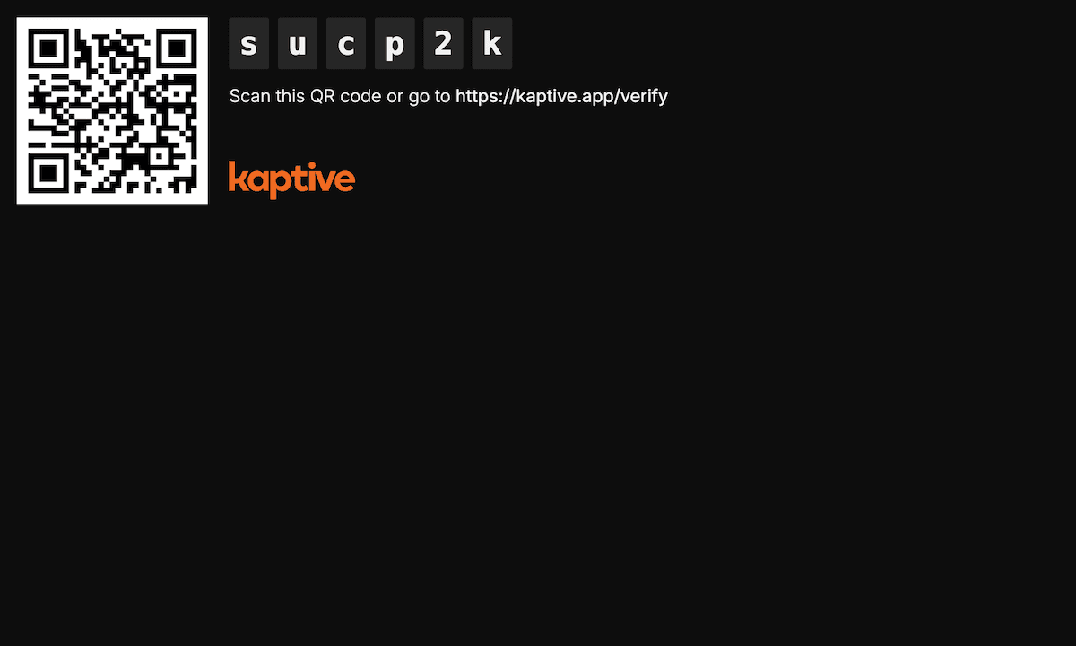 link a Kaptive Player to your account by scanning the QR code